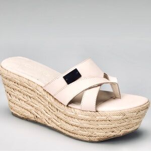 Calvin Klein Jeans Cori Smooth Leather Wedges